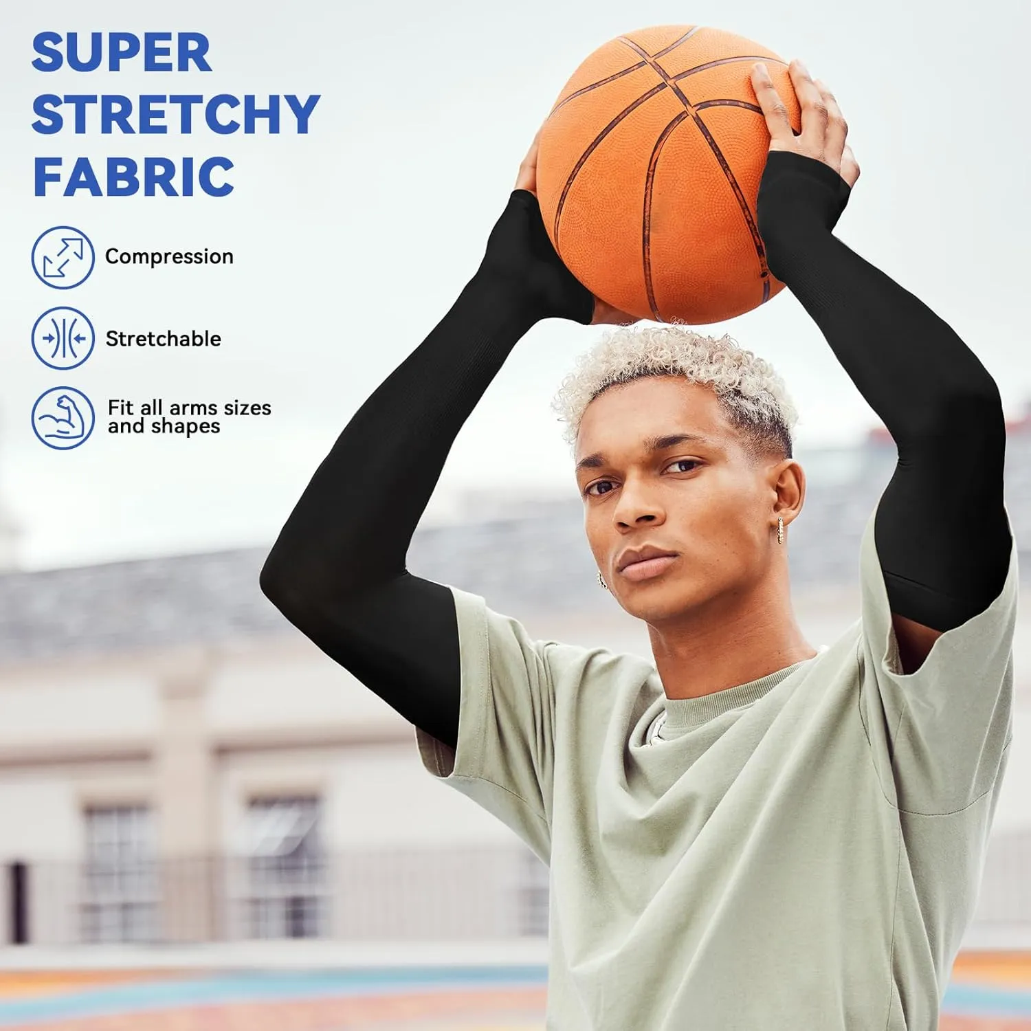 Arm Sleeves for Women Men, Cooling UV Protection Sun Sleeves to Cover Arms UPF 50 , Compression Arm Sleeves for Outdoor
