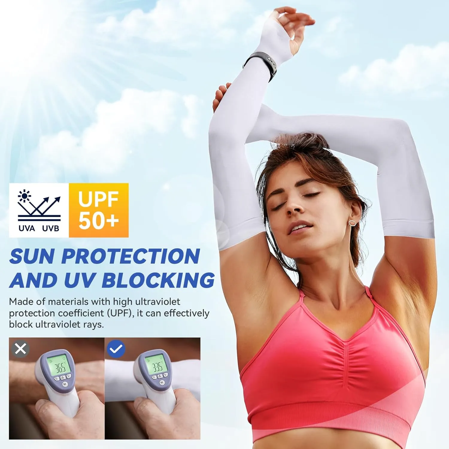 Arm Sleeves for Women Men, Cooling UV Protection Sun Sleeves to Cover Arms UPF 50 , Compression Arm Sleeves for Outdoor