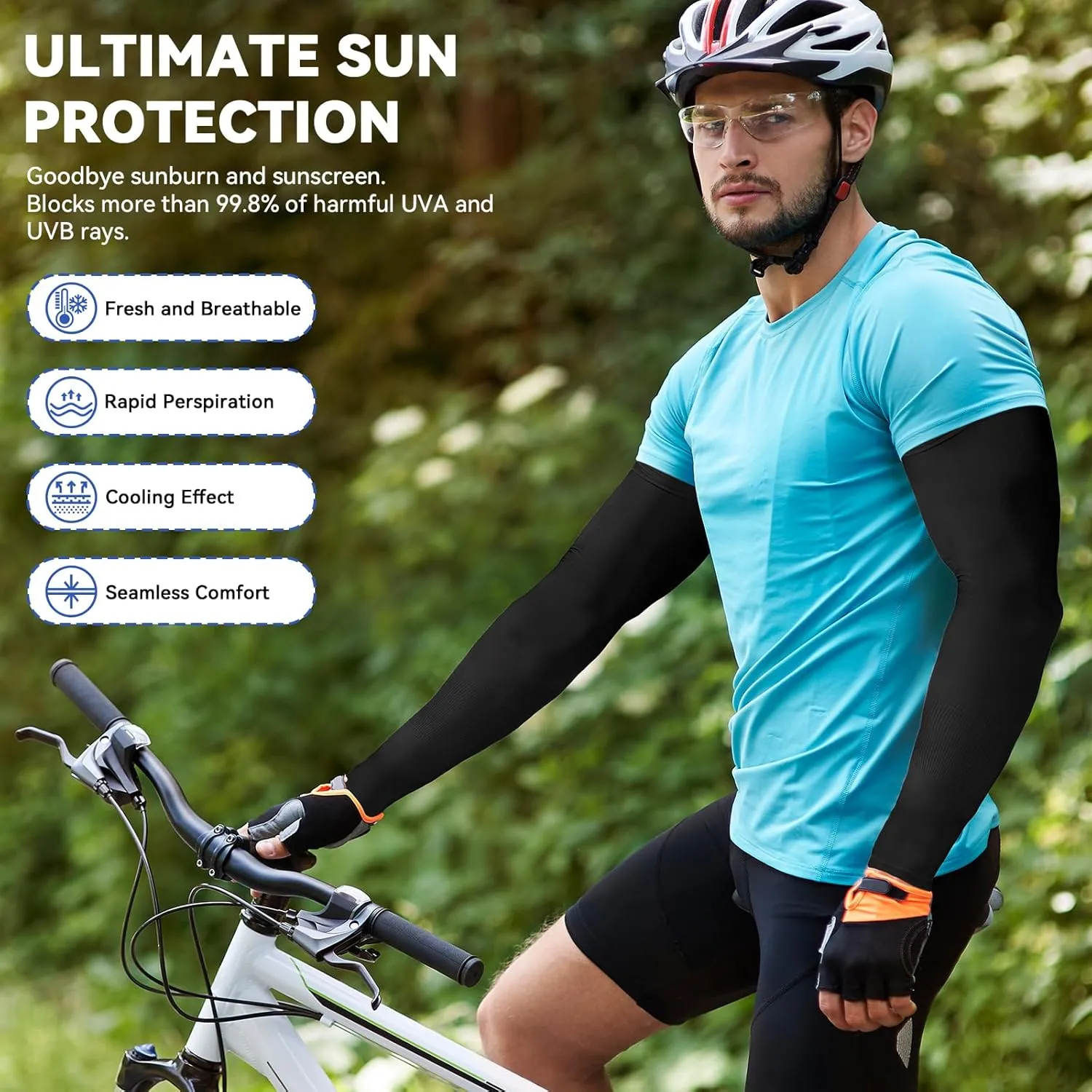 Arm Sleeves for Women Men, Cooling UV Protection Sun Sleeves to Cover Arms UPF 50 , Compression Arm Sleeves for Outdoor