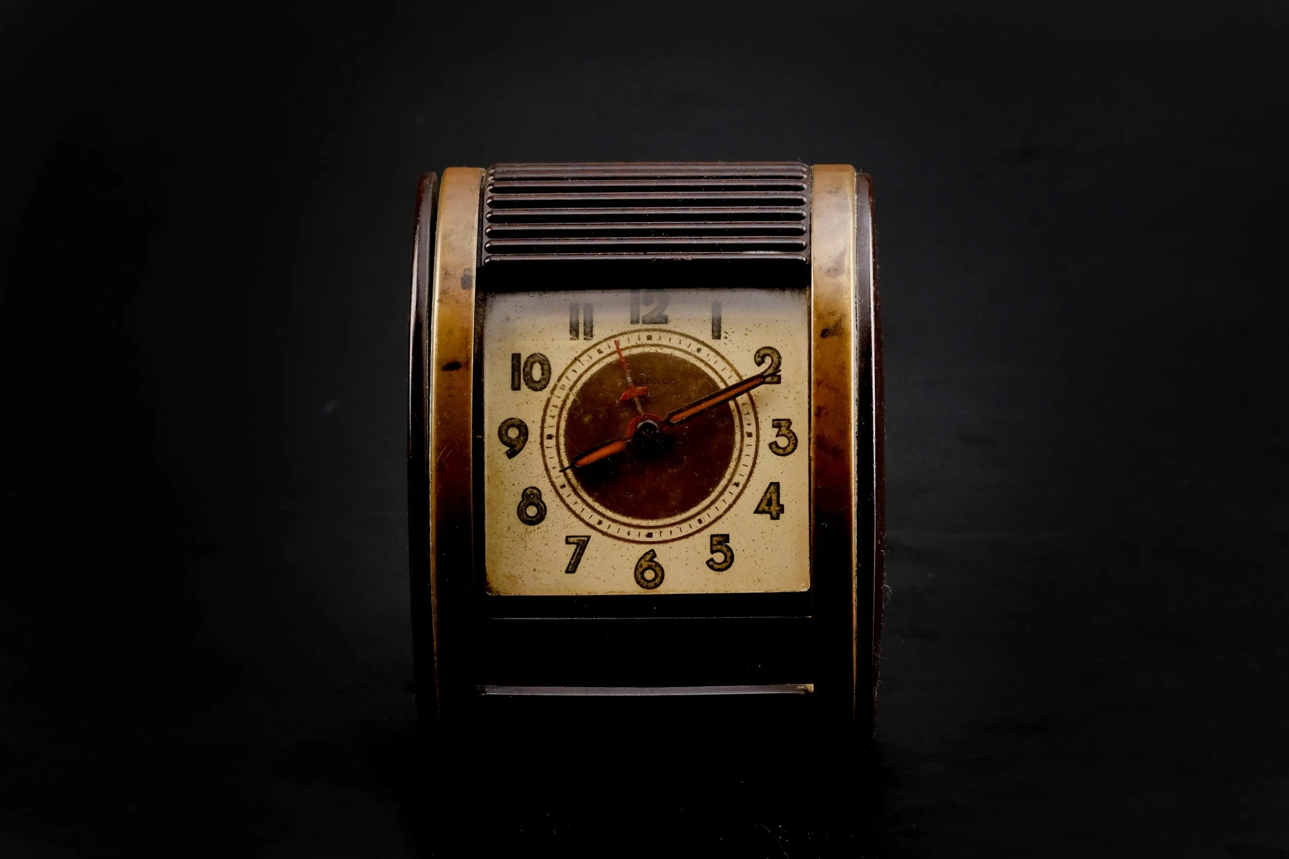 Art deco Westclox "Wind-Up" Travel Alarm Clock