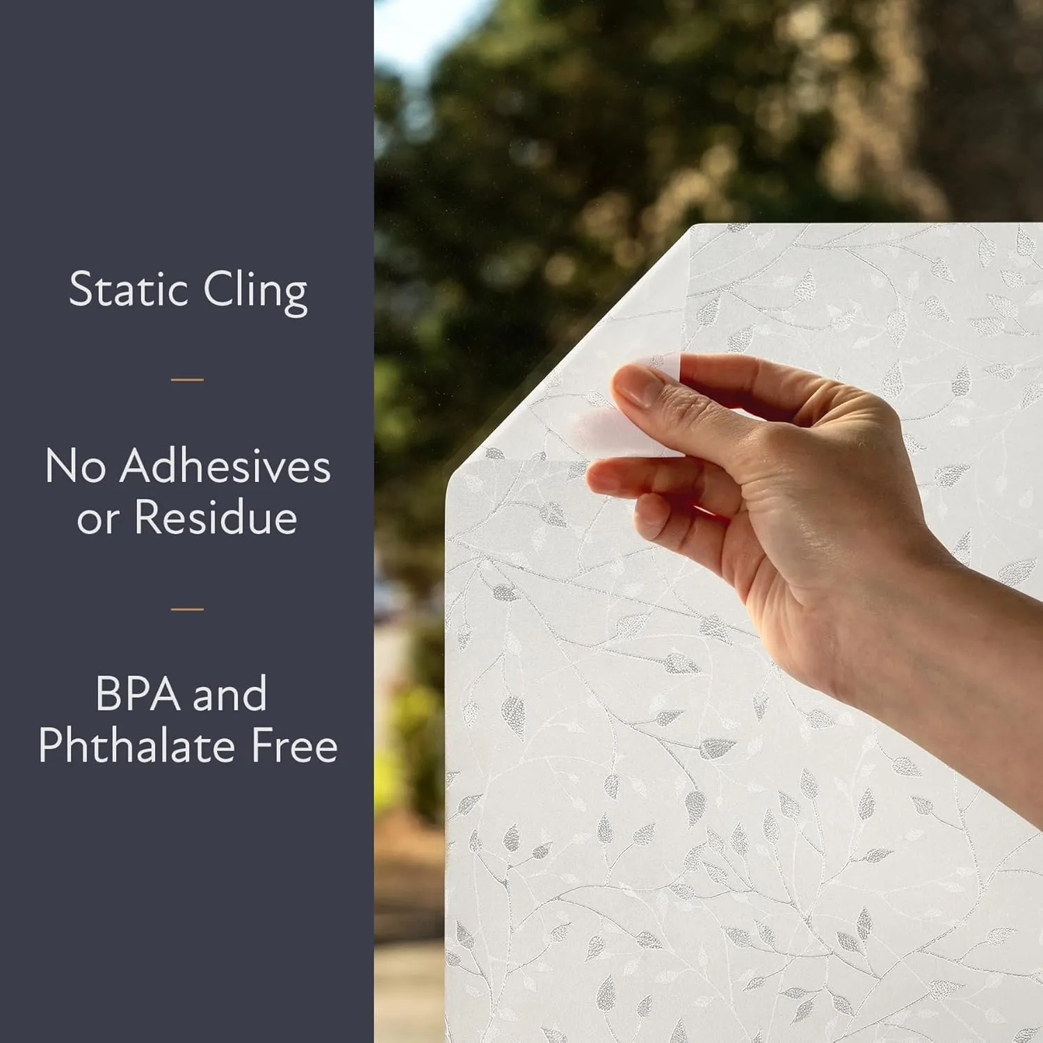 Artscape Canopy | Decorative Privacy Window Film with Textured Glass Pattern | Non-Adhesive & UV Protection | Easy to Apply & Removable | 36 x 72 Inches | Made in USA