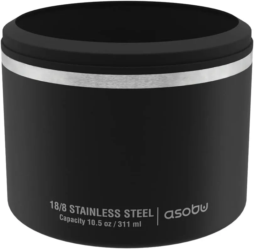 asobu Whiskey Glass with Insulated Stainless Steel Sleeve, 10.5 ounces (Black)