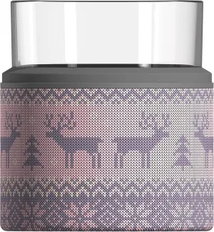 asobu Whiskey Glass with Insulated Stainless Steel Sleeve, 10.5 ounces (Pink Sweater)