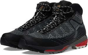 ASOLO Falcon EVO Jaquard GV - Shoes for Men - Round Toe Shape - Nylon Textile Upper - Waterproof Protection Black/Red 9 D - Medium