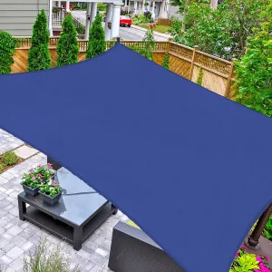 AsterOutdoor Sun Shade Sail Rectangle 16' x 20' UV Block Canopy for Patio Backyard Lawn Garden Outdoor Activities, Blue