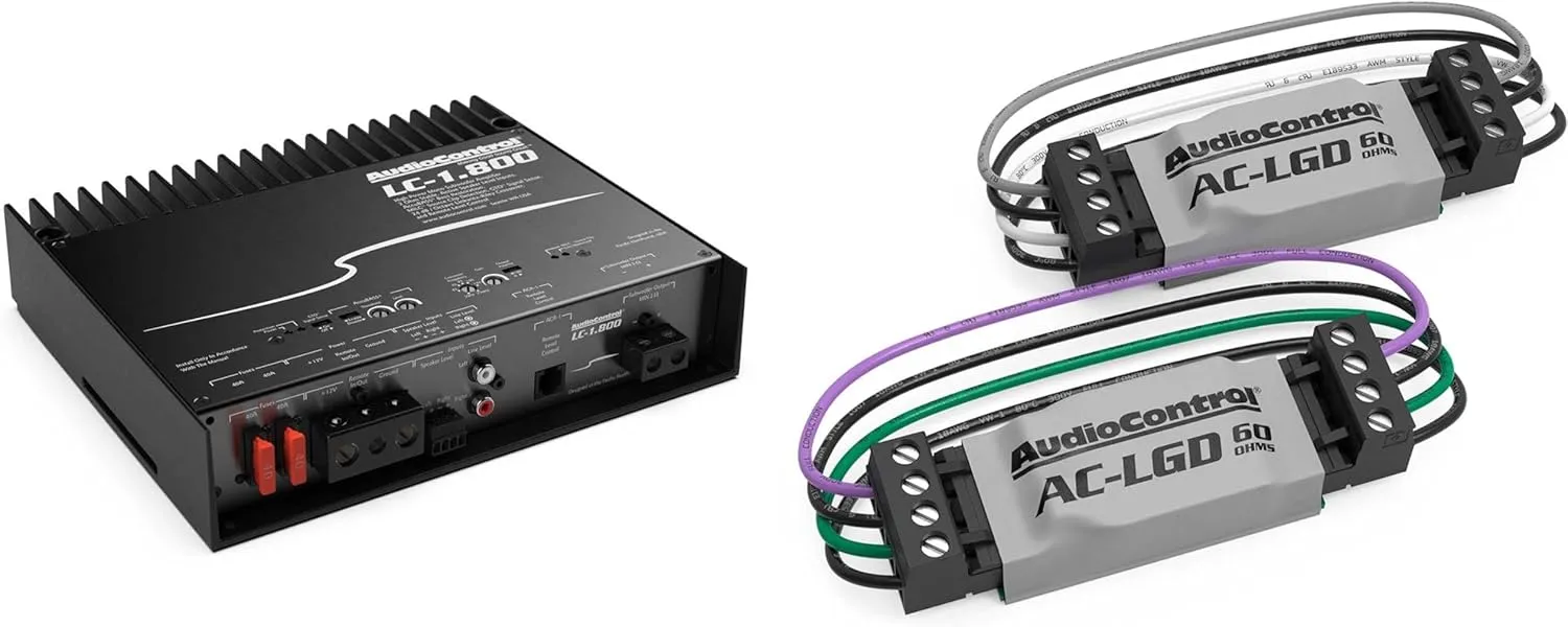 AudioControl LC-1.800 High-Power Mono Subwoofer Amplifier with Accubass with 1 Pair AudioControl AC-LGD 60 Load generating Device