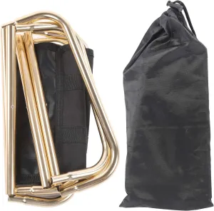 Aviation Aluminum Alloy Mini Folding Stool, Portable Camping Fishing Chair, Lightweight and, Waterproof Storage Bag Included, Supports Up to 80kg, Foldable Design for Easy (Gold)