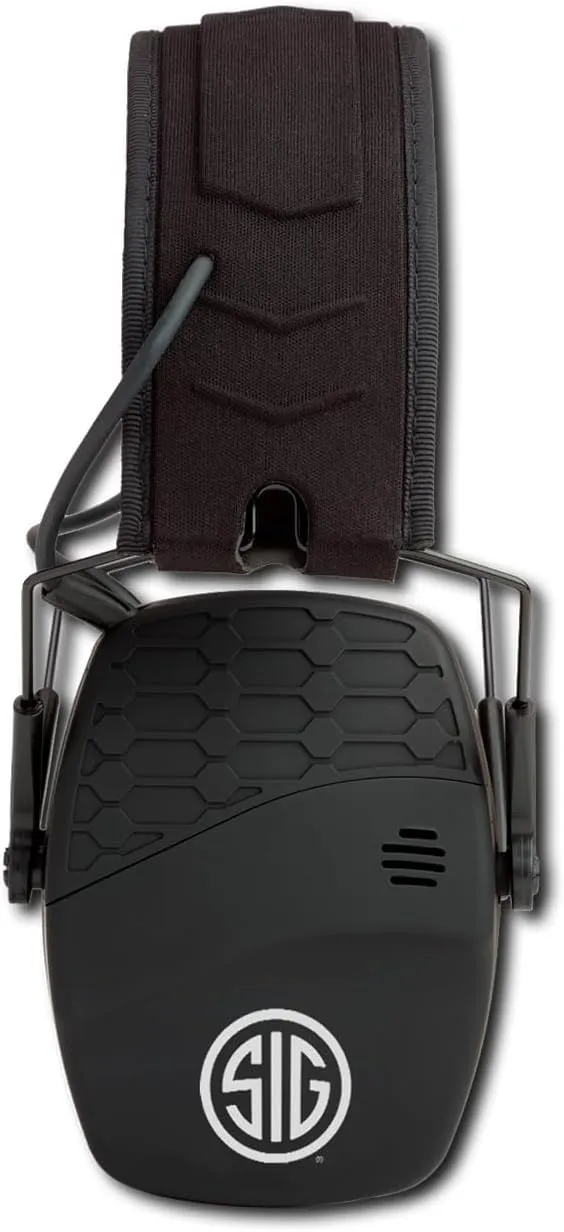 AXIL x SIG SAUER TRACKR Blu Electronic Ear Muffs | 27dB SNR / 21dB NRR Compact Lightweight Water-Resistant Tactical Shooting Noise-Canceling Hearing Protection & Enhancement Bluetooth Earmuffs