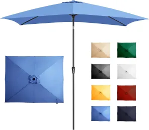 Ayge 6.5x10FT Rectangular Patio Umbrella Outdoor Table Umbrella w/Push Button Tilt & Crank Rectangle Market Umbrella UV Protection for Garden,Deck,Lawn,Yard & Pool