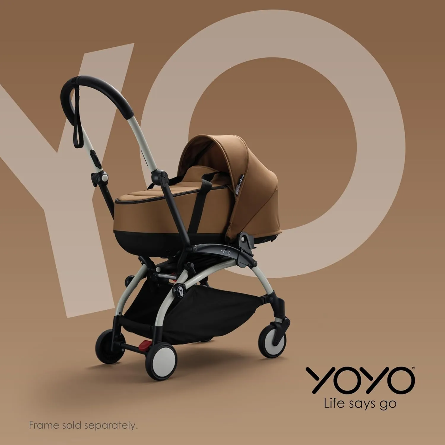 Babyzen YOYO 0  Bassinet, Toffee - Includes Thick Double Mattress, Ventilated Shell & Canopy - Requires YOYO2 Frame (Sold Separately)