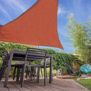 BACKYARD EXPRESSIONS PATIO · HOME · GARDEN | 10'x10'x10' Triangle Sun Shade Sail | UV Blocking Weather Resistant Sun Canopy | Backyard, Deck, Patio, Events (Terra Cotta)