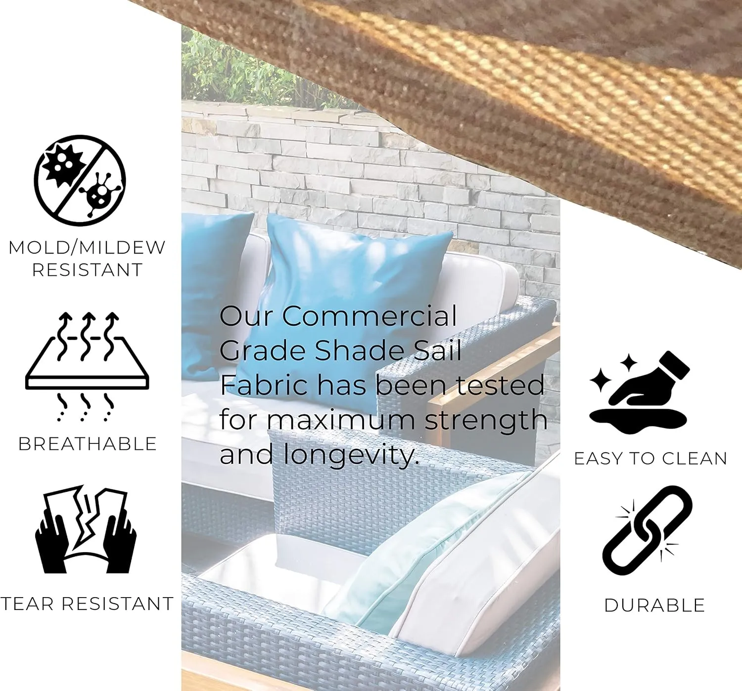 BACKYARD EXPRESSIONS PATIO · HOME · GARDEN | 10'x10'x10' Triangle Sun Shade Sail | UV Blocking Weather Resistant Sun Canopy | Backyard, Deck, Patio, Events (Terra Cotta)
