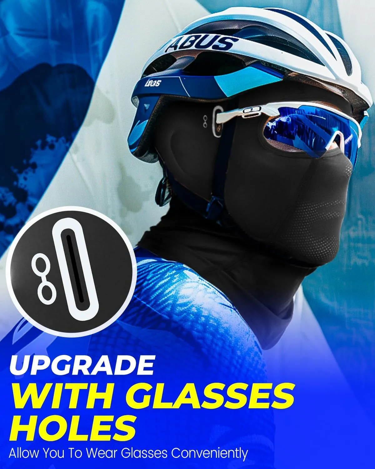 Balaclava Face Mask with Glasses Holes for Men Women Summer Cooling Shiesty Mask Sun UV Protection for Motorcycle Work Ski