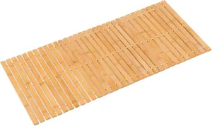 Bamboo Bath Mat Bathroom Runner Long Large Rugs Floor Wood Shower Bathtub Waterproof Non Slip Accessories 16x34 Inch Easy to Clean, Natural Bamboo, 1 pc