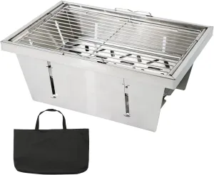 Barbecue Charcoal IGT Grill, Folding Stainless Steel Instant Setup Charcoal Grill For IGT Table, Portable BBQ Tool Kits For Outdoor Camping Hiking