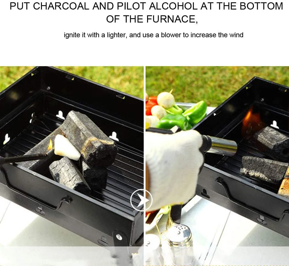 Barbecue for Small Grill Grill,Outdoor Camping Charcoal Order now Tools Grill Hiking Grill Value-packed Traveling Barbecue Portable BBQ Picnics Folding Barbecue