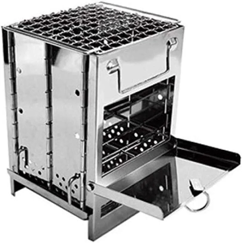 Barbecue Grill Outdoor Barbecue Family PartyStainless Steel Folding Outdoor Camping Hiking BBQ Cooker Stove Over Fire