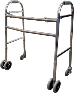 Bariatric Dual Release Walker – Heavy Duty 700 lb Capacity, Foldable Design, Rust-Resistant Aluminum Frame, Adjustable Height, Smooth-Gliding Wheels for Easy Mobility