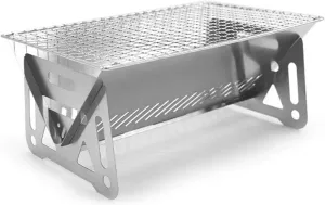 BBQ BBQ Grill Portable Folding Barbecue Grill Heating Stoves Multifunction Camping Rack Net Firewood Stove Stainless Steel BBQ Grill Accessories(SKL-001 Larger)