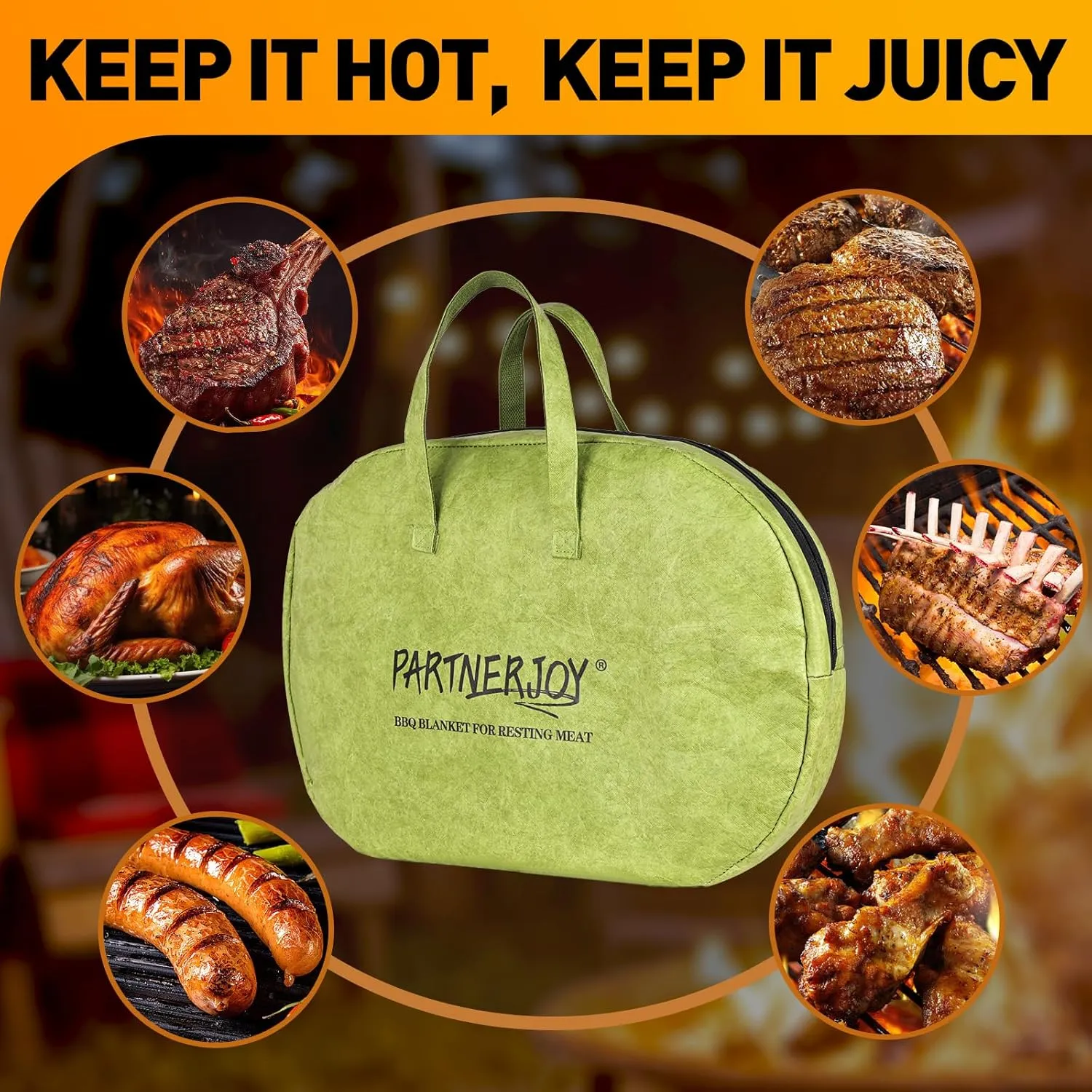 BBQ Blanket for Resting Meat,Reusable Smoker Grilling Meat Insulated Resting Bag,Grilling Meat Insulated Resting Bag with Wide Mouth for Large Brisket/Turkey/Pork Shoulders 2PCS (BBQ Blanket 23IN)