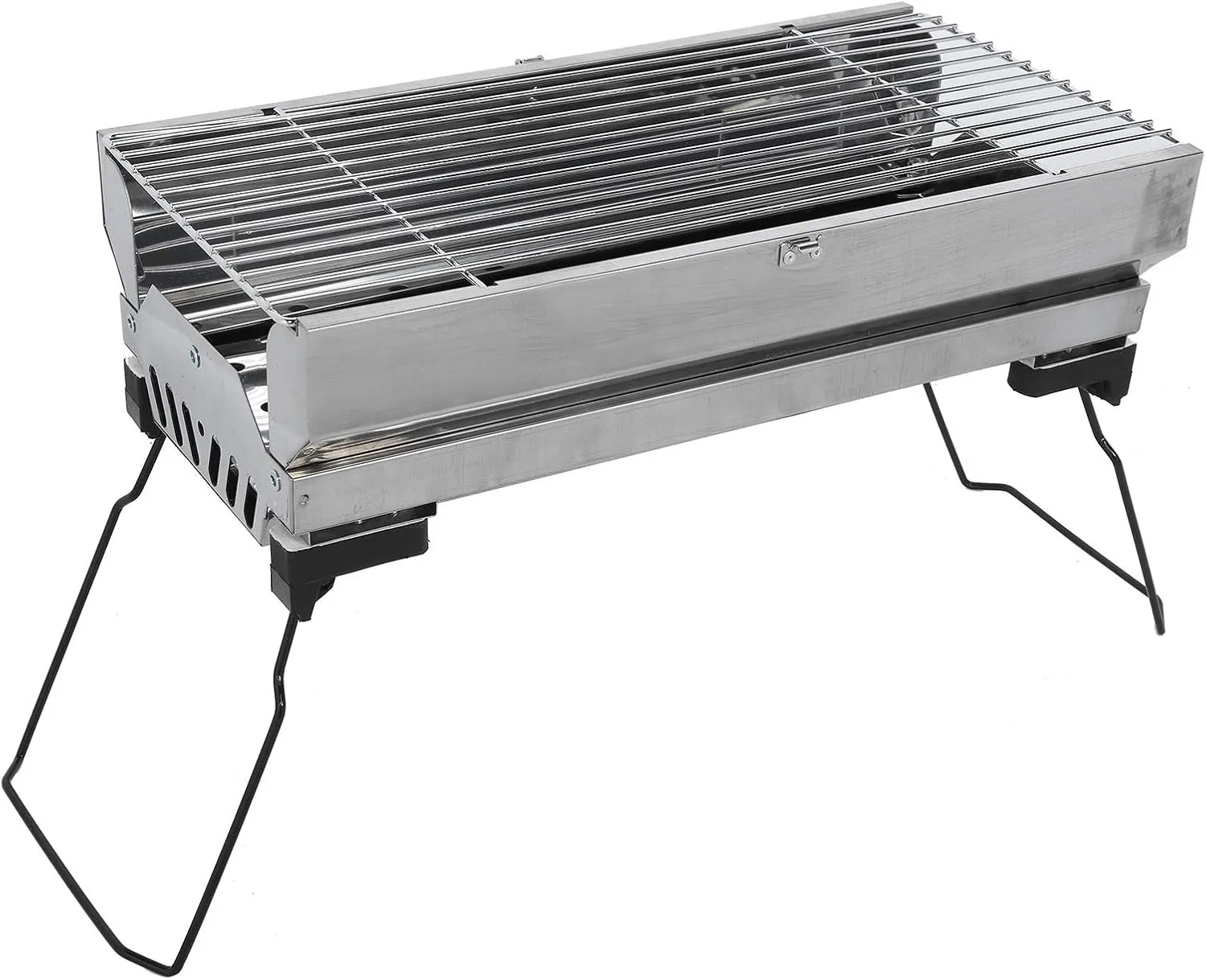BBQ Grill Outdoor BBQ Grill - Portable Stainless Steel Folding Barbecue Charcoal Grill Tools Kit for Outdoor Camping Picnics, 18.1x9.1x12.2in18.1x9.1x12.2in