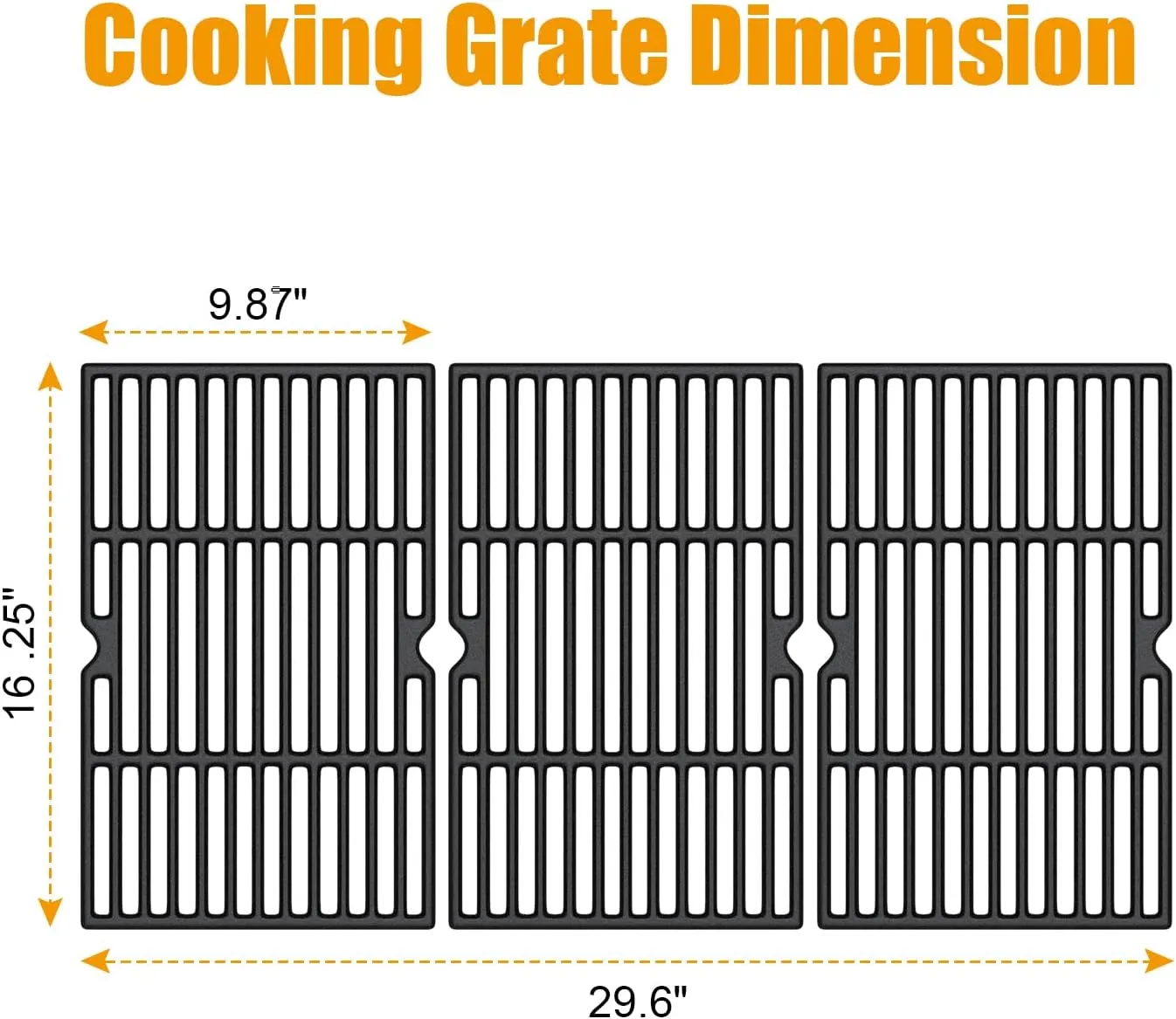 BBQ-PLUS Grill Replacement Parts Kit for Dyna Glo DGF510SBP,Home Depot DGF510PBP-D,Backyard BY13-101-001-13,GBC1460W,Cooking Grates,Heat Plates Shields,Grill Burners and Electrode Ignitor Repair kit
