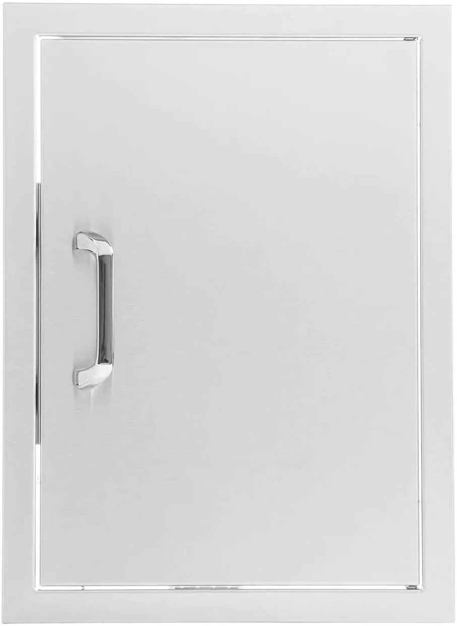 BBQGUYS Signature 18-Inch Stainless Steel Reversible Single Access Door - Vertical - Traditional