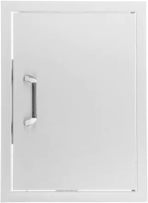 BBQGUYS Signature 18-Inch Stainless Steel Reversible Single Access Door - Vertical - Traditional