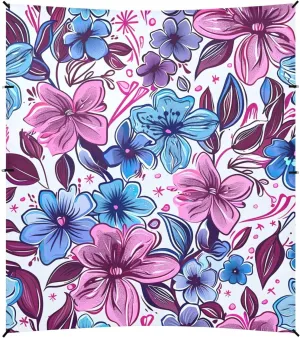 Beach Canopy with Windproof Ropes & Sandbags, Easy Setup Beach Shade Canopy for Camping, Trips, Fishing, Backyard Fun or Picnics, (Beauty Purple Floral)
