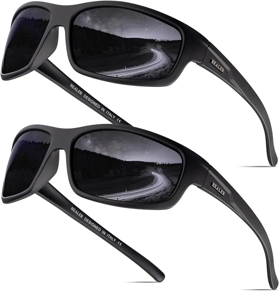 BEALER Polarized Sports Sunglasses for Men Lightweight TR90 Frame Sun Glasses Driving Cycling Fishing UV Protection Shades