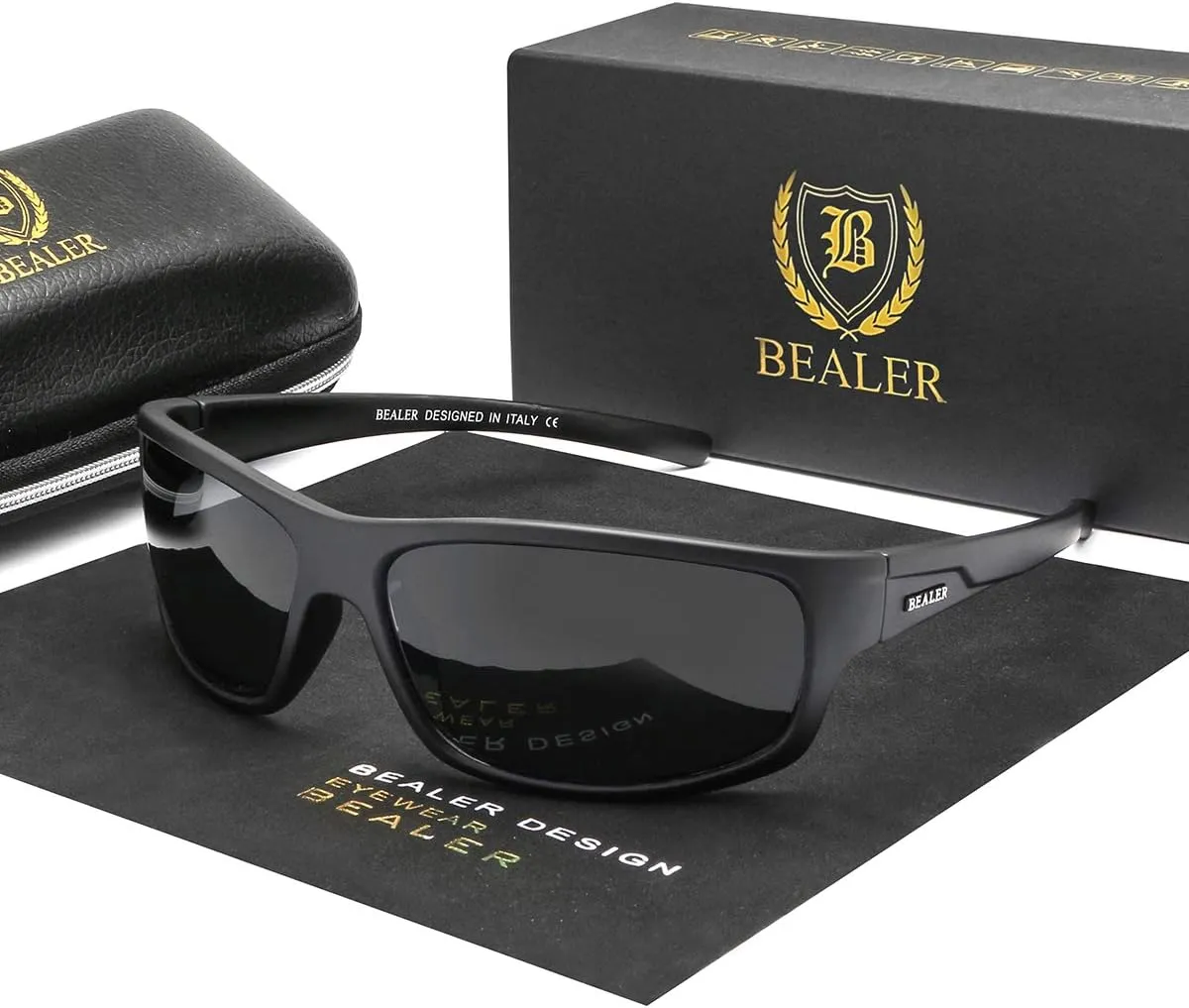 BEALER Polarized Sports Sunglasses for Men Lightweight TR90 Frame Sun Glasses Driving Cycling Fishing UV Protection Shades