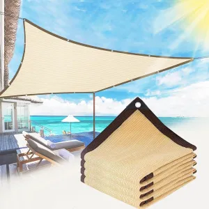Beige Rectangular Sun Shade Sail - UV Block Canopy for Garden, Patio & Plants, Privacy Net Cloth (1x2m to 4x5m / 6.6ft x 32.8ft) - Durable Outdoor Shade Solution