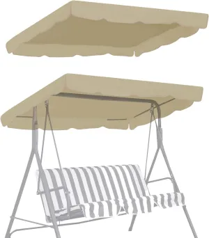 BenefitUSA Swing Canopy Cover ONLY 77"x43" - Polyester Top Replacement UV Block Sun Shade for Outdoor Garden Patio Yard Park Porch Seat Furniture (Beige)