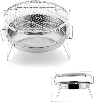 BESPORTBLE Stainless Steel Portable Bbq Grill Folding Mini Outdoor Grill Bbq for Camping