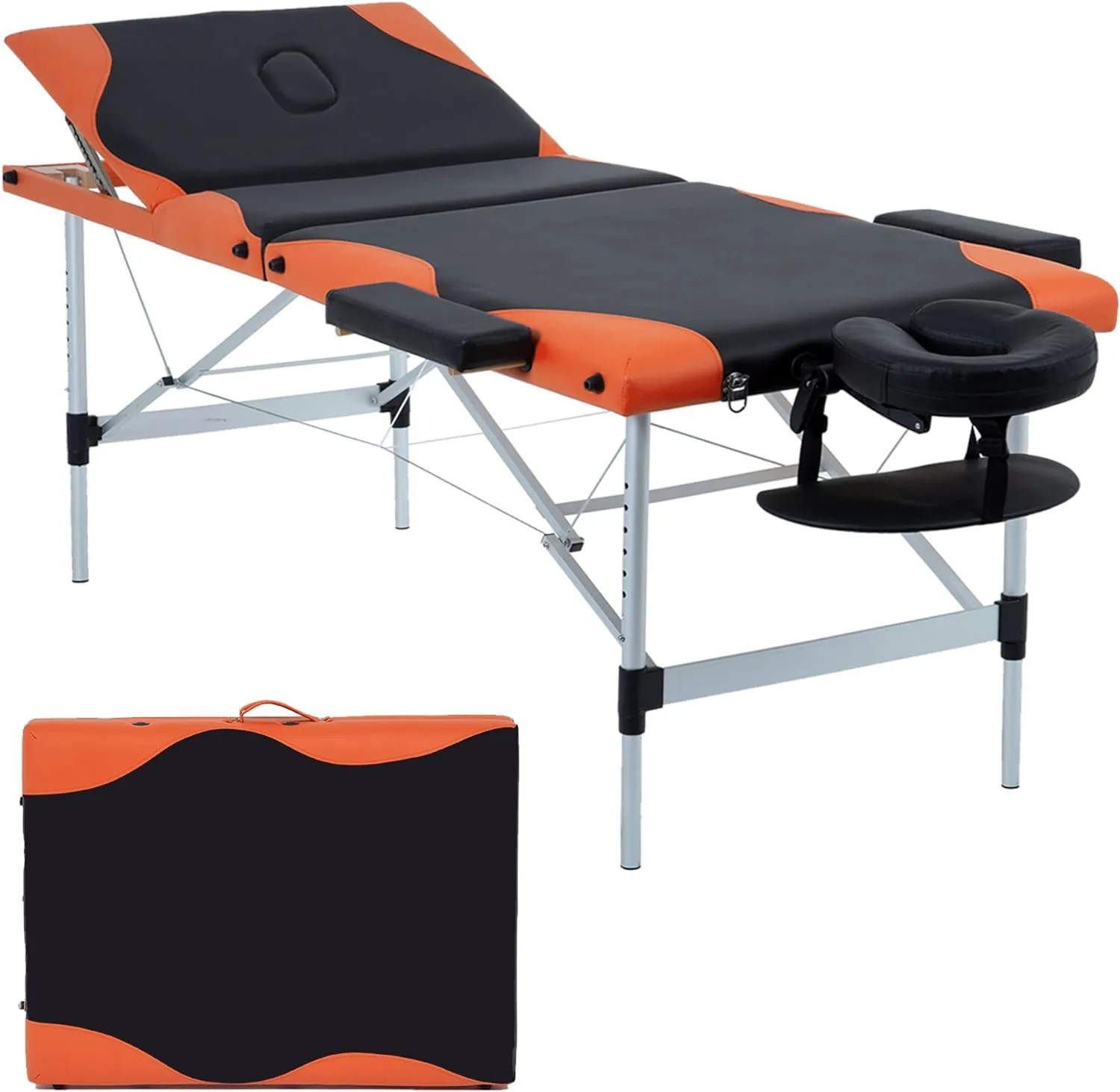 BestMassage Aluminium Massage Bed Portable Massage Table 28 inche Wide Lash Bed Heigh Adjustable 3 Folding Spa Table with Non-Woven Bag for Spa Footmassage Facial CareSpa Tattoo