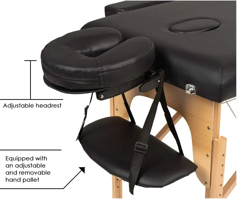 BestMassage Massage Bed Portable Massage Table 24 inche Wide Lash Bed Heigh Adjustable 2 Folding Spa Table with Non-Woven Bag for Spa Footmassage Facial CareSpa Tattoo