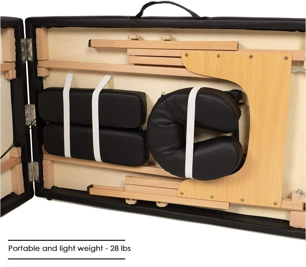 BestMassage Massage Bed Portable Massage Table 24 inche Wide Lash Bed Heigh Adjustable 2 Folding Spa Table with Non-Woven Bag for Spa Footmassage Facial CareSpa Tattoo