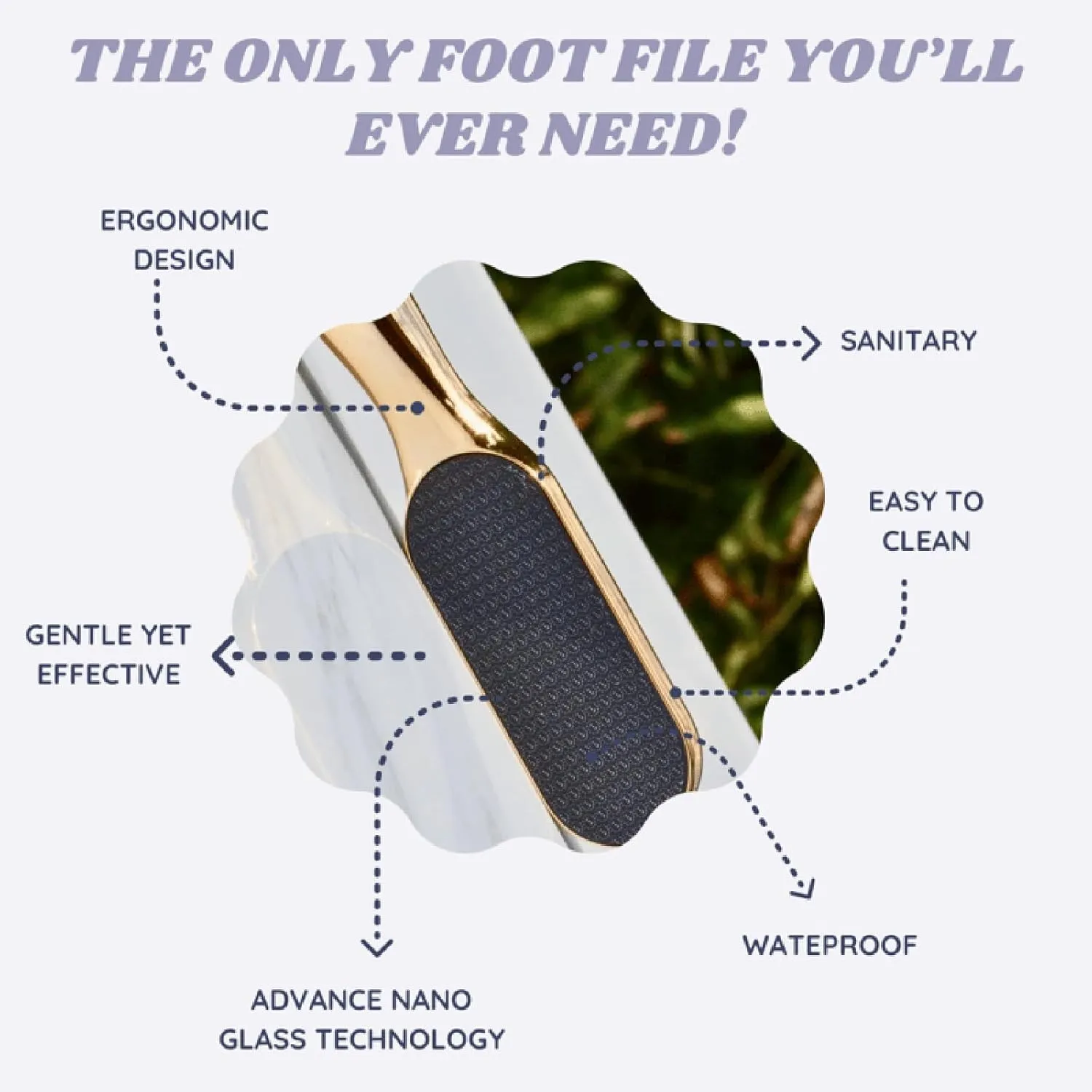 Beyond The Cream Nano Glass Foot File Callus Remover, Veins Grain Foot File Foot Sander Tool, Foot Exfoliate Scrub Pedicure Tool, Foot Razor Scraper for Rough Dead Skin(Blue)