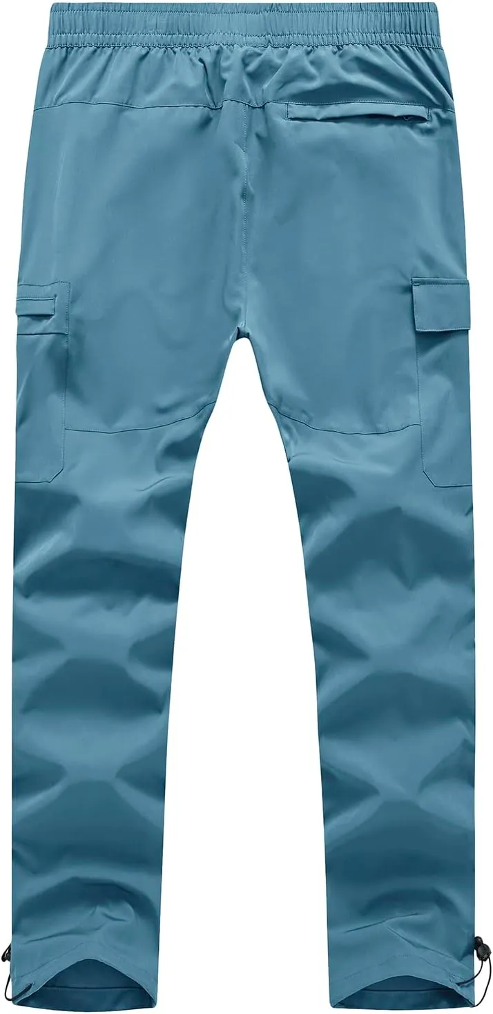 BGOWATU Hiking Pants for Men, Water Resistant Stretch Cargo Pants, Lightweight Quick Dry Outdoor Fishing Pants