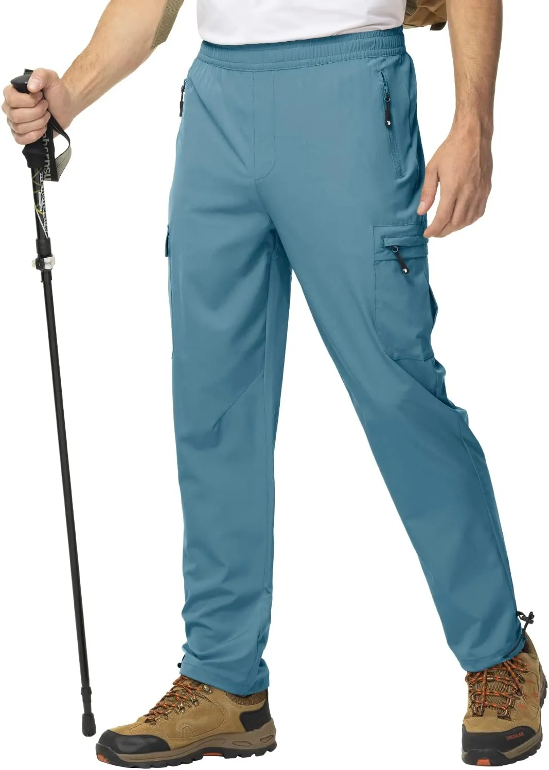 BGOWATU Hiking Pants for Men, Water Resistant Stretch Cargo Pants, Lightweight Quick Dry Outdoor Fishing Pants