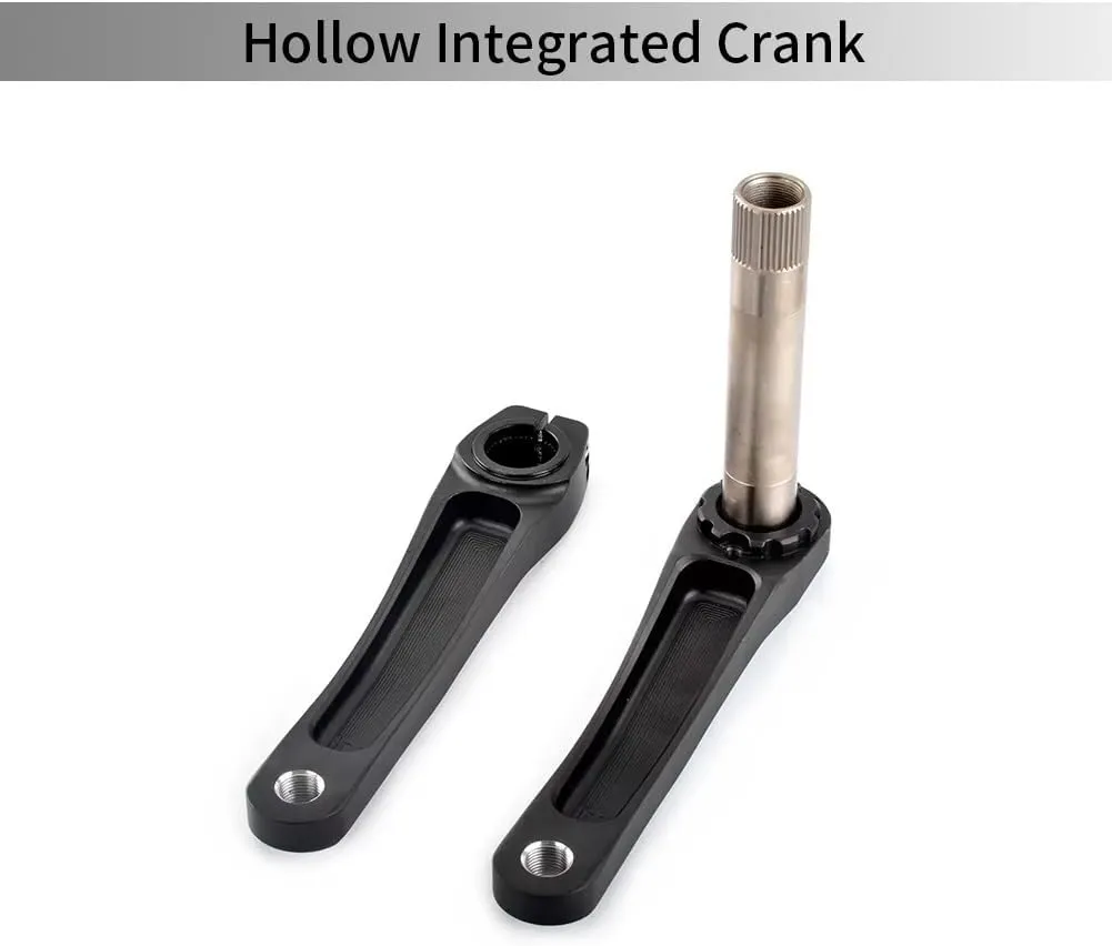 Bike Crank Arms 110mm 127mm 140mm 150mm 155mm 160mm Hollow Integrated Crankset for Children Bike Folding Bike Mountain Bike Crankset 7Speed-12Speed Aluminum Alloy Black