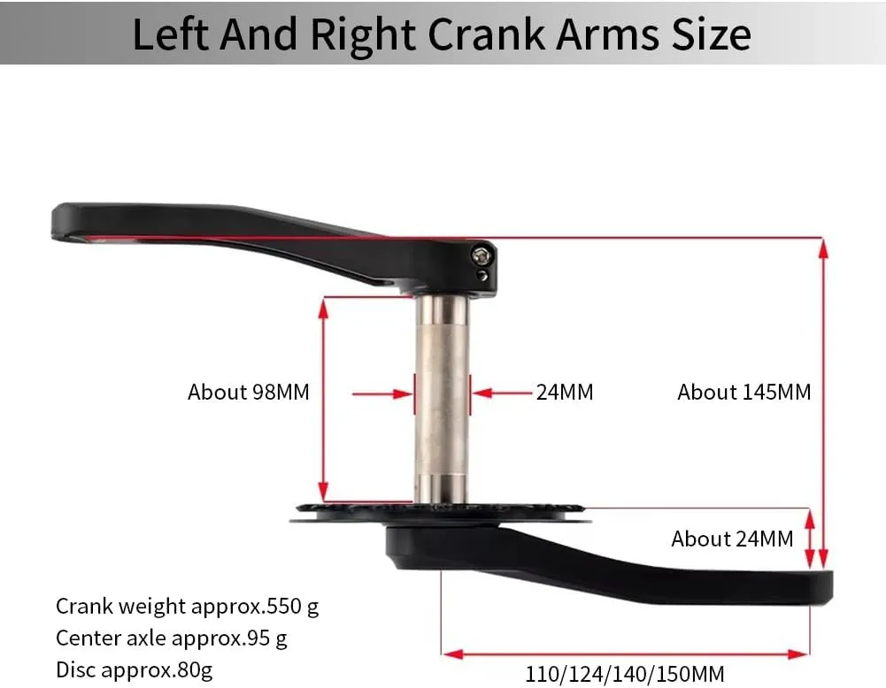 Bike Crank Arms 110mm 127mm 140mm 150mm 155mm 160mm Hollow Integrated Crankset for Children Bike Folding Bike Mountain Bike Crankset 7Speed-12Speed Aluminum Alloy Black