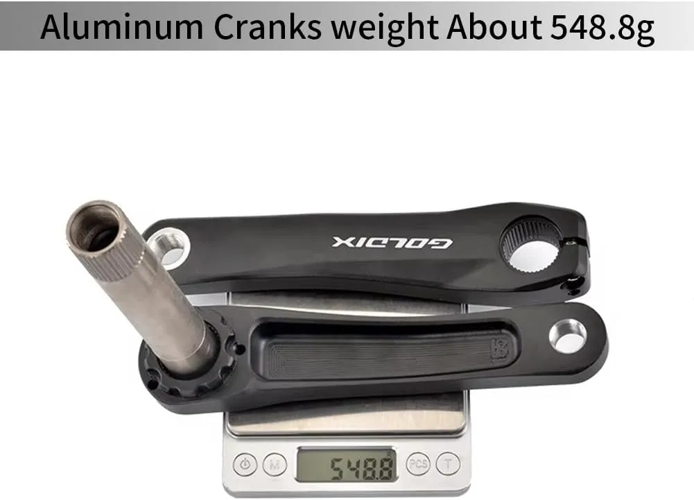 Bike Crank Arms 110mm 127mm 140mm 150mm 155mm 160mm Hollow Integrated Crankset for Children Bike Folding Bike Mountain Bike Crankset 7Speed-12Speed Aluminum Alloy Black