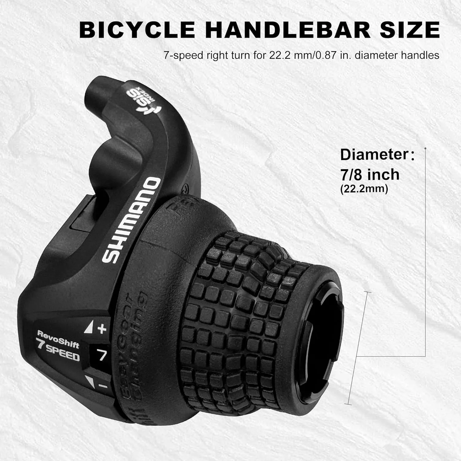 Bike Gear Shifters 7 Speed, Bicycle Revoshift Right SL-RS25-7 7R Shift Lever Bicycle Twist Grip Thumb Gear Shifter for MTB Folding Mountain Bike (RS25-7R)