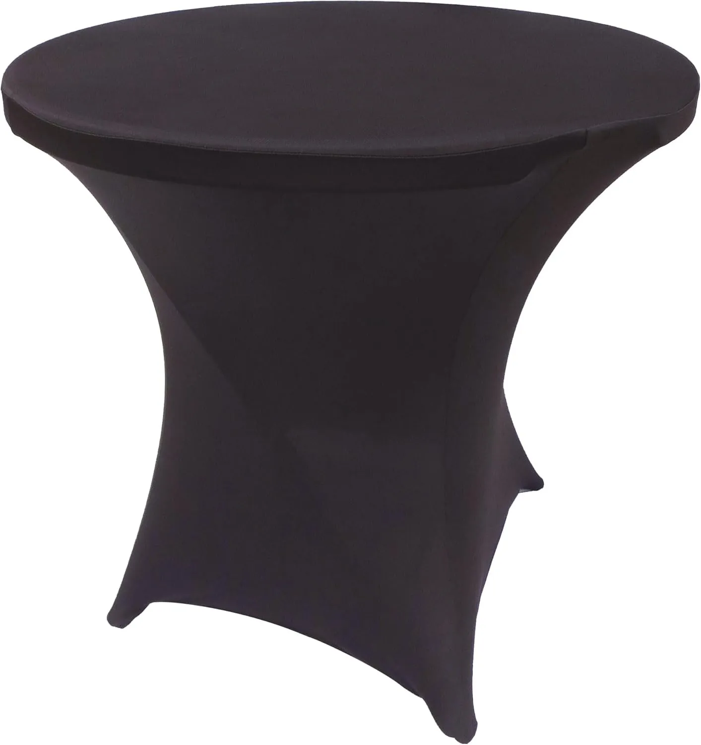 Black 32 Inch Round x 30 Inch Tall Spandex Cocktail Tablecloth Folding Cover Stretch