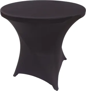 Black 32 Inch Round x 30 Inch Tall Spandex Cocktail Tablecloth Folding Cover Stretch