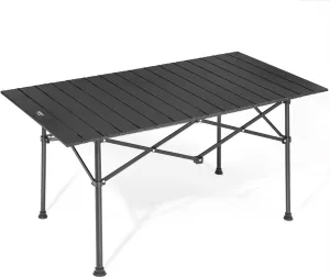 Black Camping Table, Fold Up Lightweight,Portable Roll Up Aluminum Table with Carry Bag for Outdoor, Support Up to 330LBS(120CM/47.2'')