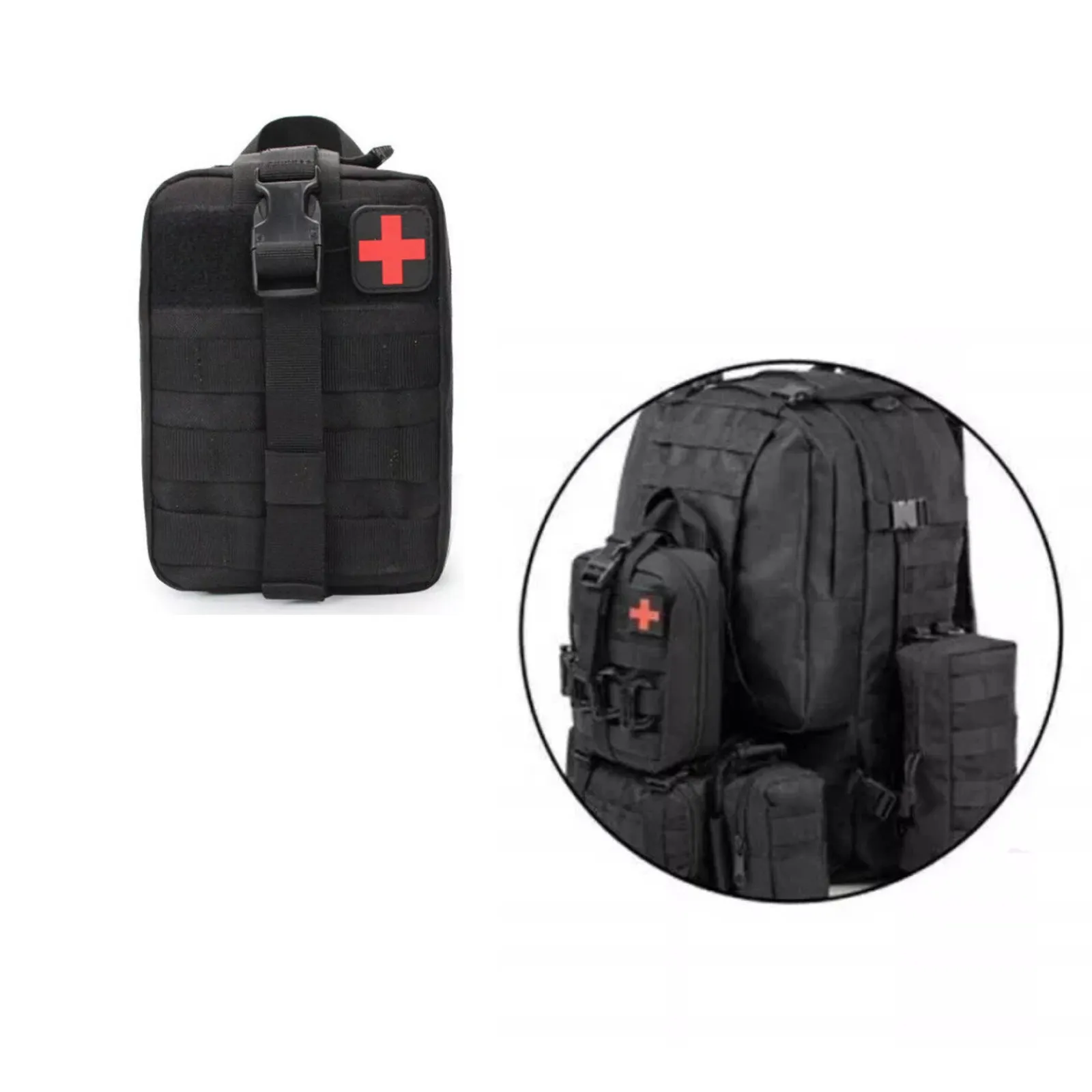 Black Emergency Survival Safety Bag First Aid Kit Tactical Molle Medical Pouch
