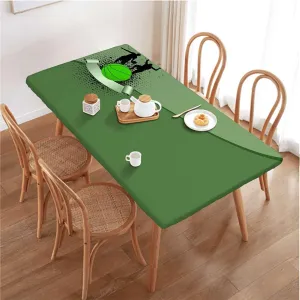 Black Green Tablecloth for Folding Table Basketball Player Silhouette Tablecloth Fitted Table Cloth Rectangle Table Doodle Style Art Fits up 5 Foot Tables