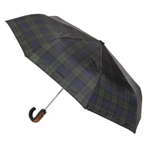 Black Watch Tartan Auto Open & Close with Wood trim handle